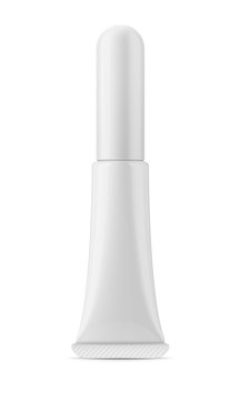 White glossy plastic tube for cosmetics