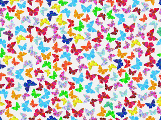 Fototapeta na wymiar Seamless pattern with beautiful butterflies, polygons. Vector illustration