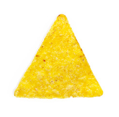 corn nachos on white background