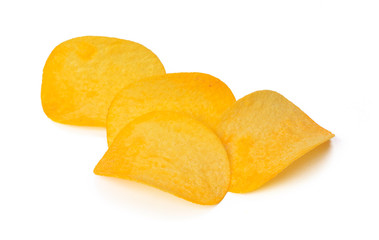 potato chips isolated on white background