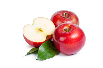 red apple isolated on the white background