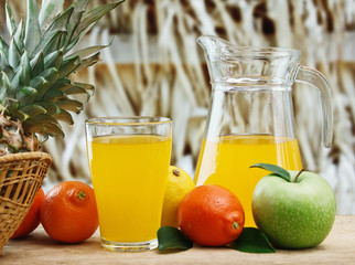 various fruits and juice