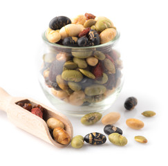 Mixed of nuts isolated on white background