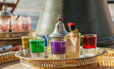 Arabic tea glasses with ornament