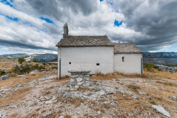 church in Croatian moutains in Podstrana near Split, Dalmatia, Croatia