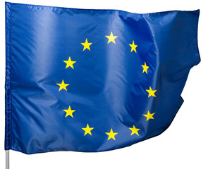 European Union Flag, Isolated on white background.