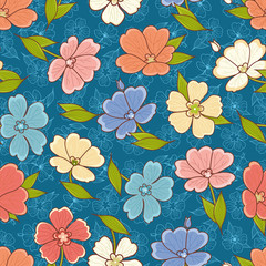 Floral print. Seamless pattern. Botanical ornament.