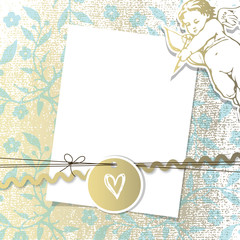 Letter paper set with angel.  Message. Thank you letter paper background. Awesome. Baby arrival announcement letter. Write letter.