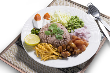 Thai food shrimp paste fried rice Khao Kluk Kapi