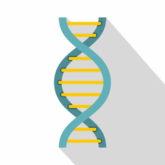 DNA symbol icon, flat style