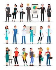 Different Work Teams Set. Professional Staff Vector