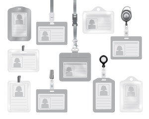 Identification card mockup set, realistic style