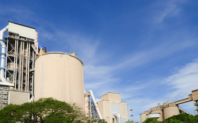 Fototapeta premium Cement Factory with cloudy sky