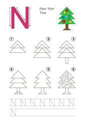 Drawing tutorial for letter. © mikhaylova_anna