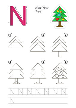 Drawing tutorial for letter.