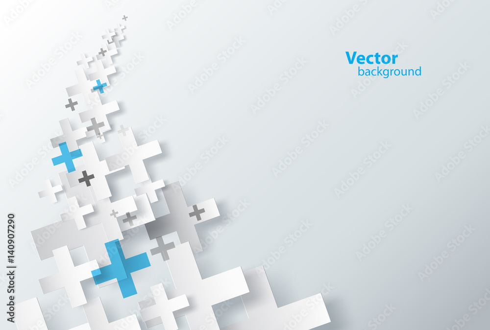 Wall mural abstract background created with plus sign.