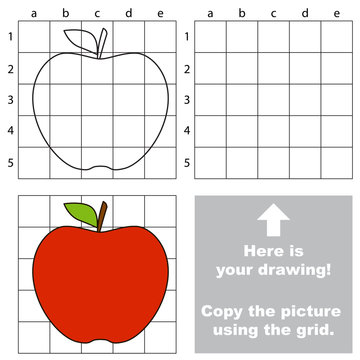 Copy the image using grid. Apple.