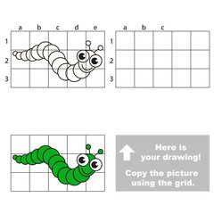 Copy the image using grid. Caterpillar.