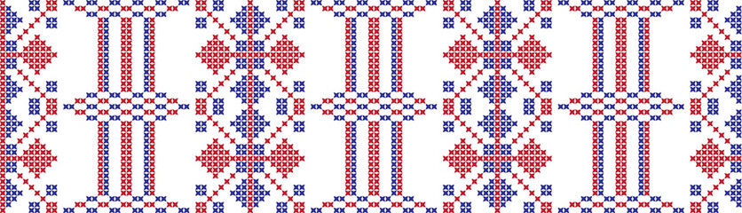 Fototapeta premium Embroidered cross-national pattern 