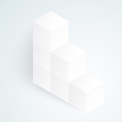 Obraz premium 3d illustration white cubes