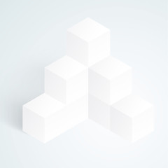  3d illustration white cubes
