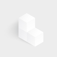  3d illustration white cubes