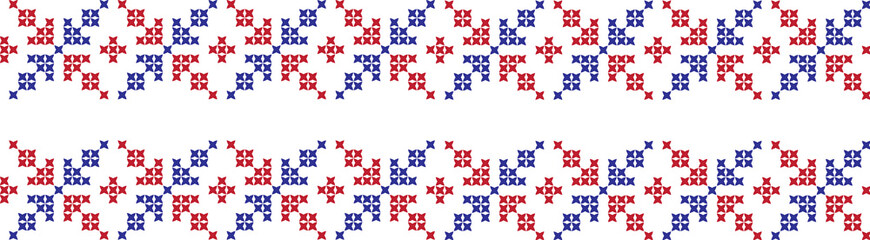 Embroidered cross-national pattern
