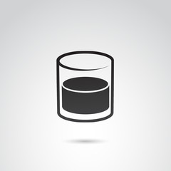 Whiskey glass vector icon.