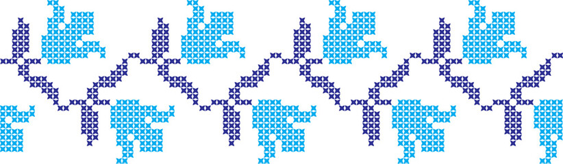 Embroidered cross-national pattern
