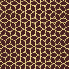 Seamless brown and golden ornament. Modern geometric pattern with repeating elements