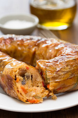  fried vegetarian smoked sausage