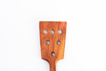 Old wooden spoons and stirrers. Isolated