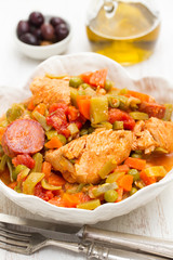 chicken stew with vegetables in dish