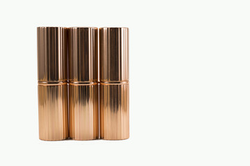 Luxury golden lipsticks packages.