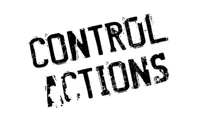 Control Actions rubber stamp. Grunge design with dust scratches. Effects can be easily removed for a clean, crisp look. Color is easily changed.