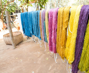 Colorful of silk threads