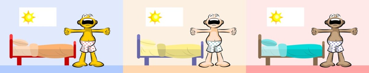 Man yawning in the morning