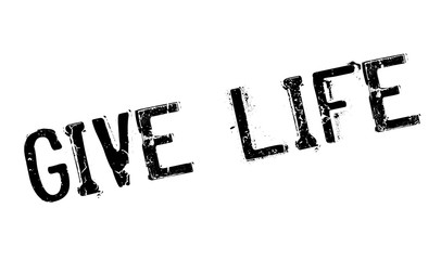 Give Life rubber stamp. Grunge design with dust scratches. Effects can be easily removed for a clean, crisp look. Color is easily changed.