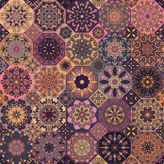 Seamless pattern. Vintage decorative elements. Hand drawn background. Islam, Arabic, Indian, ottoman motifs. Perfect for printing on fabric or paper.