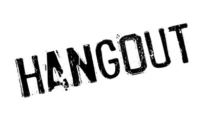 Hangout rubber stamp. Grunge design with dust scratches. Effects can be easily removed for a clean, crisp look. Color is easily changed.