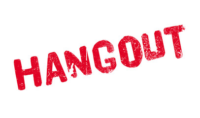 Hangout rubber stamp. Grunge design with dust scratches. Effects can be easily removed for a clean, crisp look. Color is easily changed.