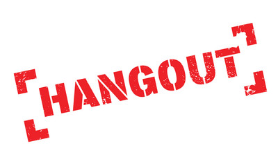 Hangout rubber stamp. Grunge design with dust scratches. Effects can be easily removed for a clean, crisp look. Color is easily changed.