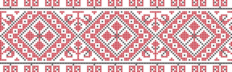 Embroidered cross-national pattern
