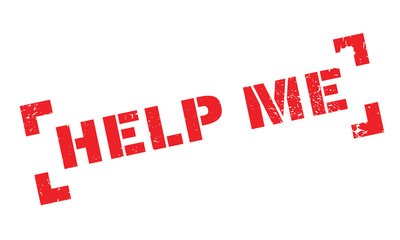 Help Me rubber stamp. Grunge design with dust scratches. Effects can be easily removed for a clean, crisp look. Color is easily changed.