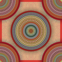 Ornate floral seamless texture, endless pattern with vintage mandala elements.