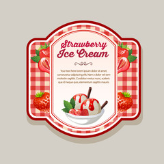 strawberry ice cream label
