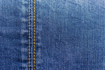 Naklejka premium Denim of blue texture jeans textile fragment