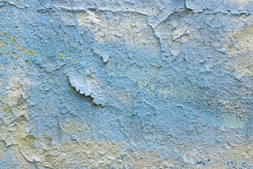 Grungy or vintage cracked blue painted stone or cement old texture as a abstract pattern wall. Conceptual banner
