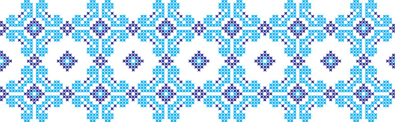 Embroidered cross-national pattern