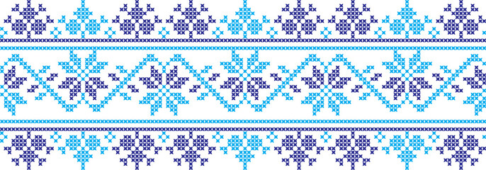 Embroidered cross-national pattern